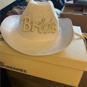 White Bride Cowboy Hat
